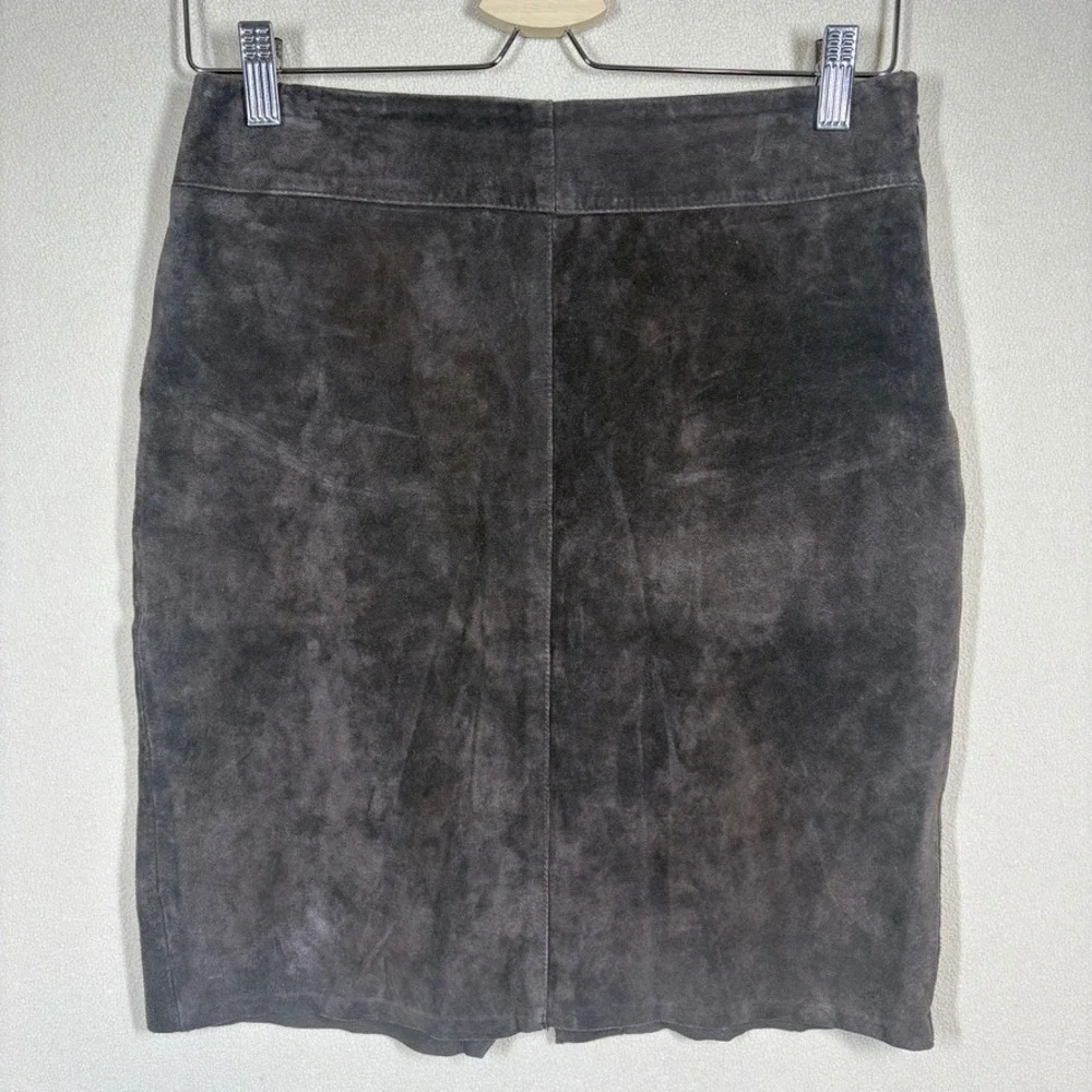 NOS Express Indie Festival Womens Brown Suede Skirt Sz 3/4‎ Boho Retro
